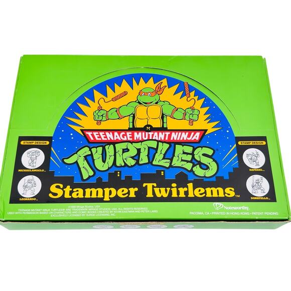1988 Teenage Mutant Ninja Turtles Stamper Twirlems & Store Display Box - Picture 1 of 16